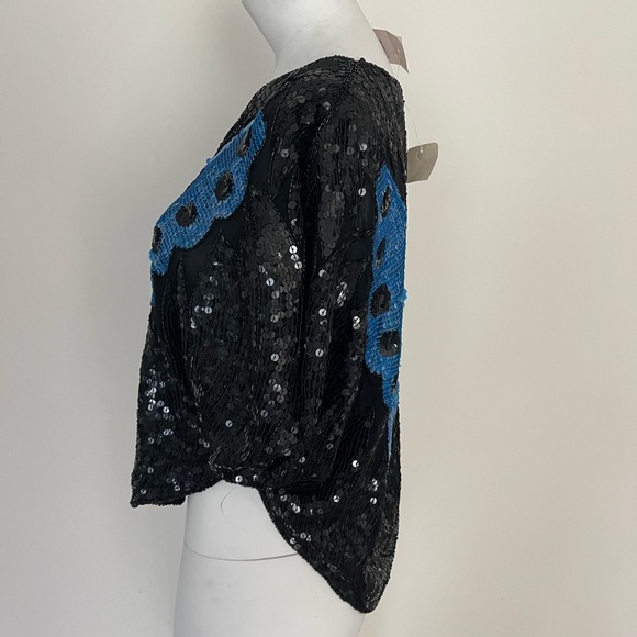 NWT vintage sequin butterfly top - Picture 3 of 7